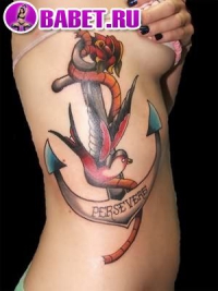 ИНТИМНЫЕ ТАТУИРОВКИ якорь на боку женская татуировка yakor na boku zhenskaya tatuirovka.jpg