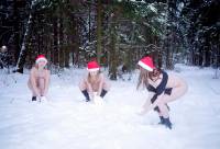 порно фотосессия Три голые снегурочки в холодной зимнем лесу svt148067.jpg