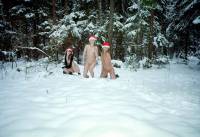порно фотосессия Три голые снегурочки в холодной зимнем лесу svt148113.jpg