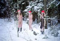 порно фотосессия Три голые снегурочки в холодной зимнем лесу svt148124.jpg