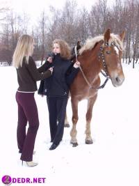 порно фотосессия Голые тёлки катаются на коне nana169003.jpg